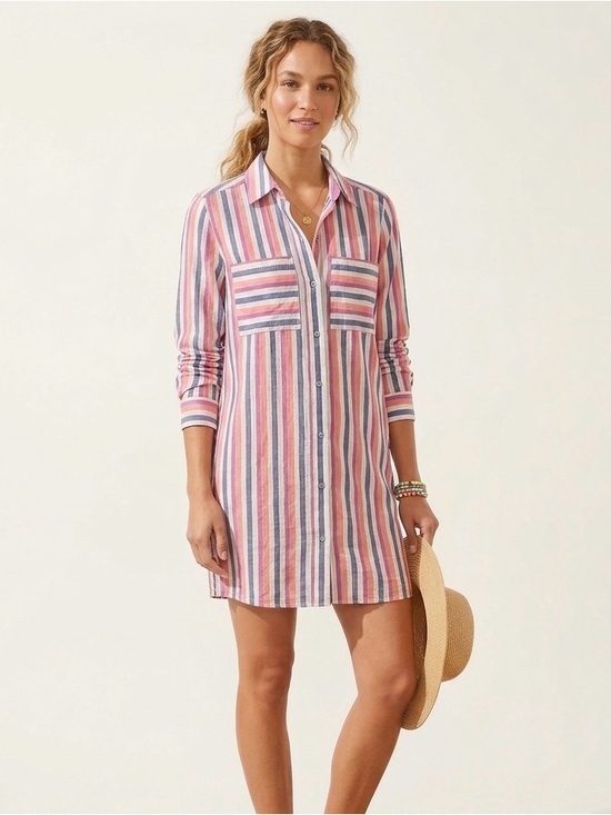 NIC+ZOE Dresses & Skirts - NIC + ZOE Striped Cotton Shirt Dress Size S
